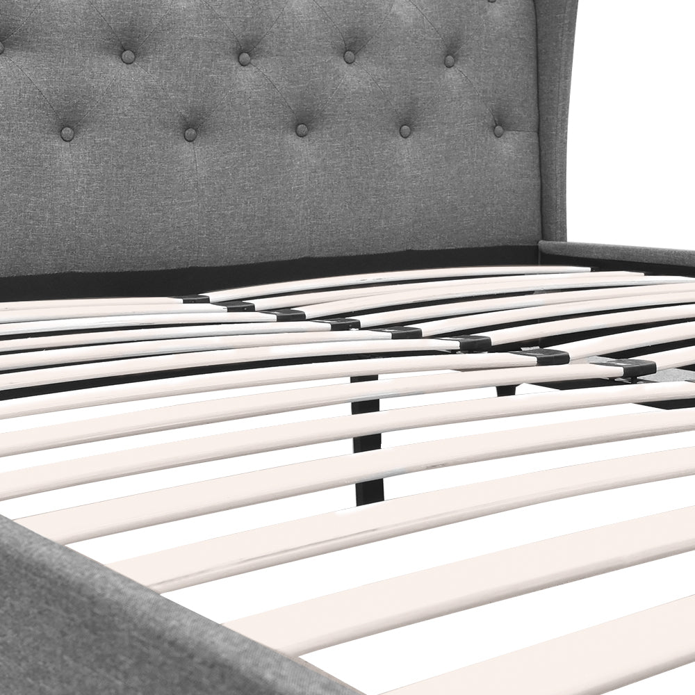 Artiss Pier Bed Frame Fabric - Grey Queen
