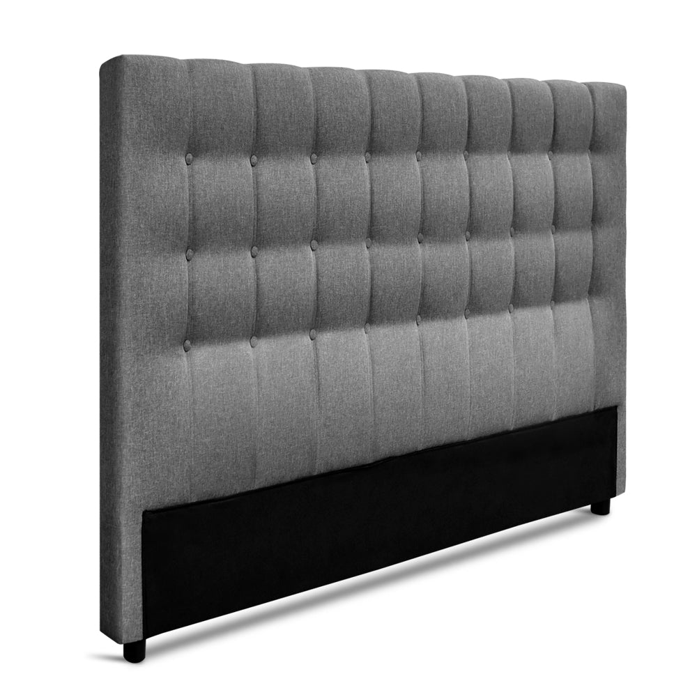 Artiss Queen Size Upholstered Fabric Headboard - Grey