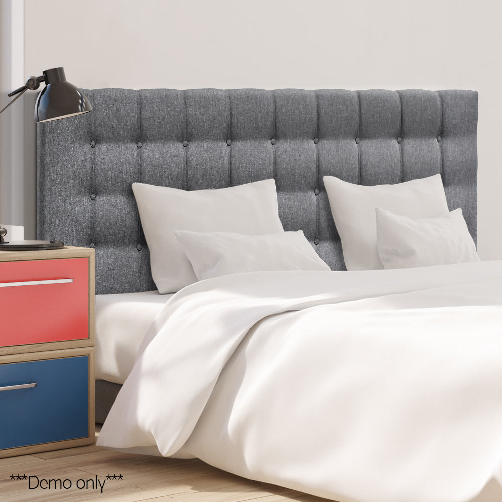 Artiss Queen Size Upholstered Fabric Headboard - Grey