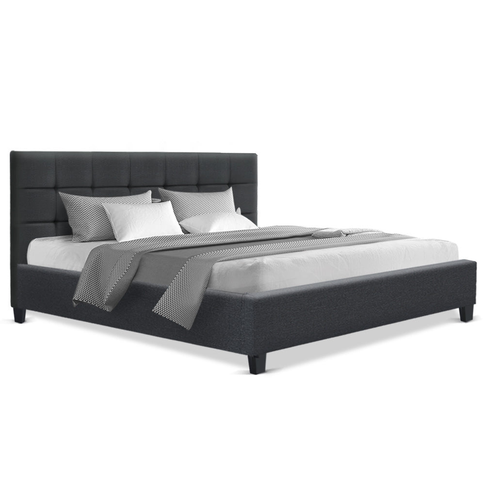 Artiss King Size Bed Frame Base Mattress Platform Charcoal Fabric Wooden SOHO