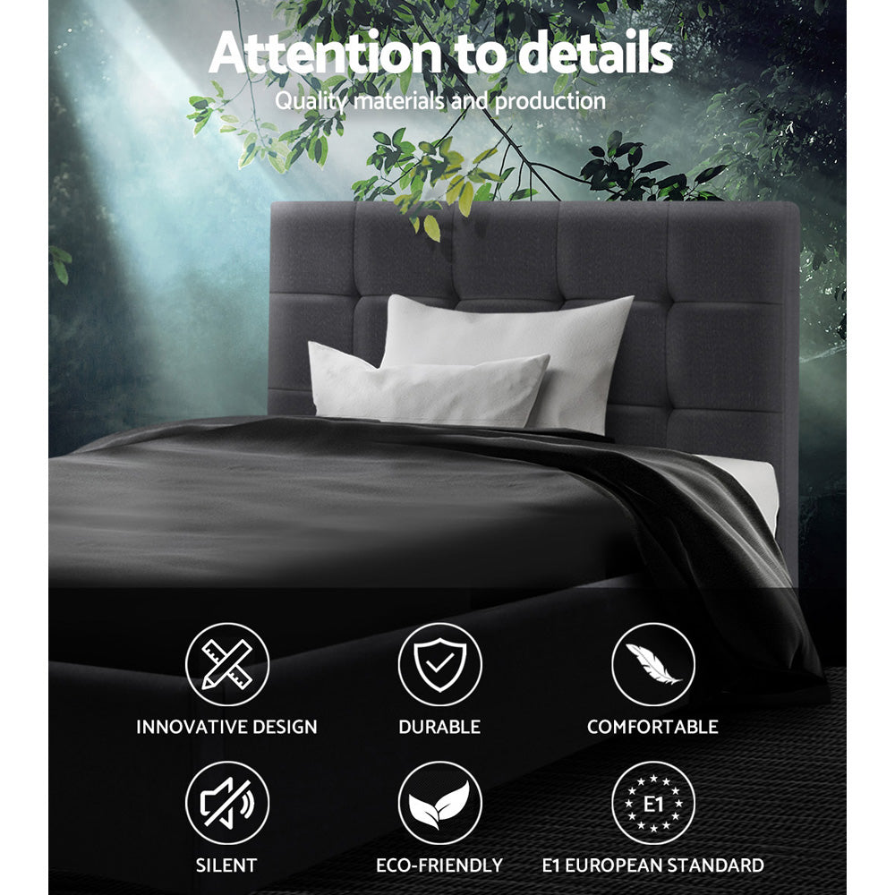 Artiss King Single Size Bed Frame Base Mattress Platform Charcoal Fabric Wooden SOHO