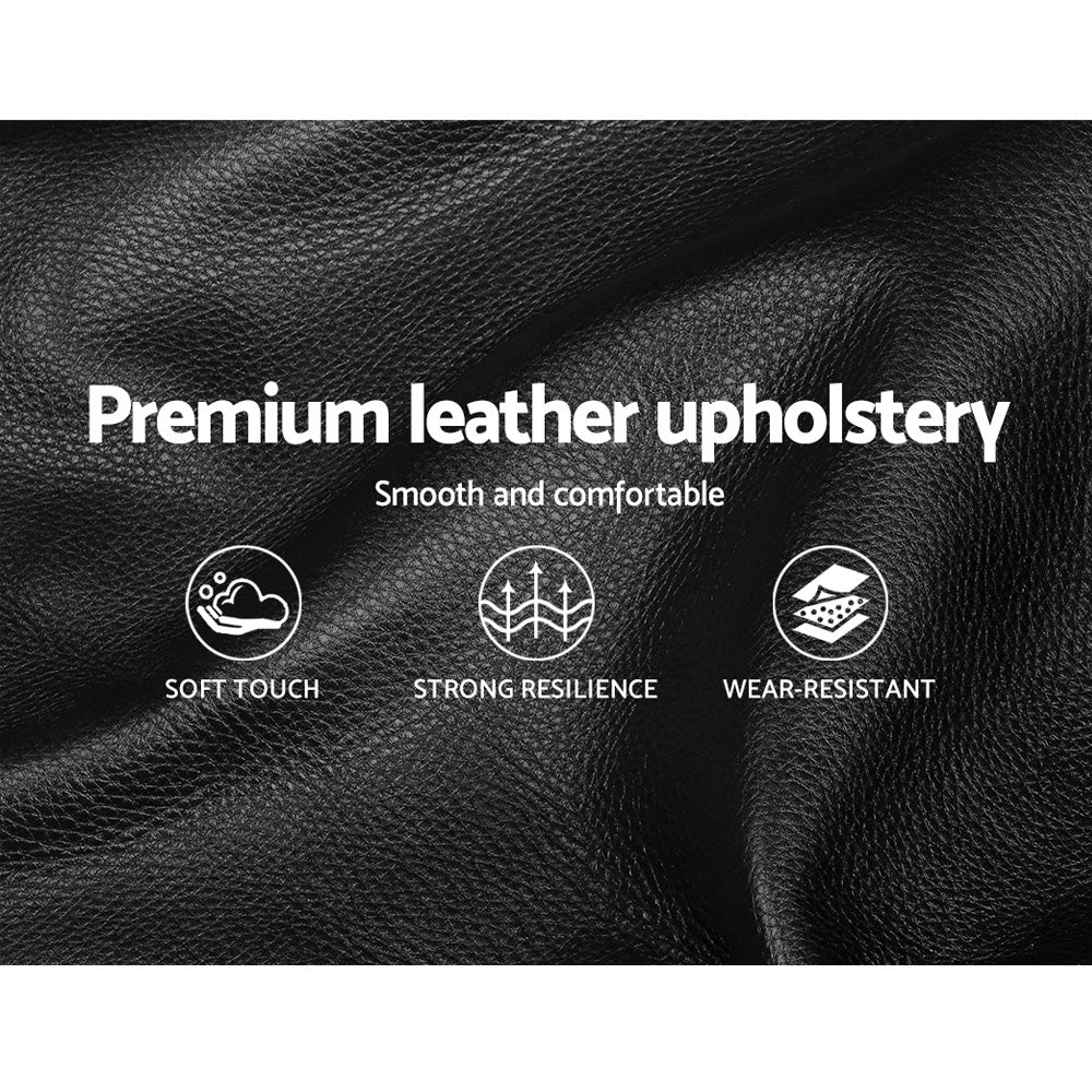 Artiss Queen Size Bed Frame Base Mattress Platform Black Leather Wooden SOHO