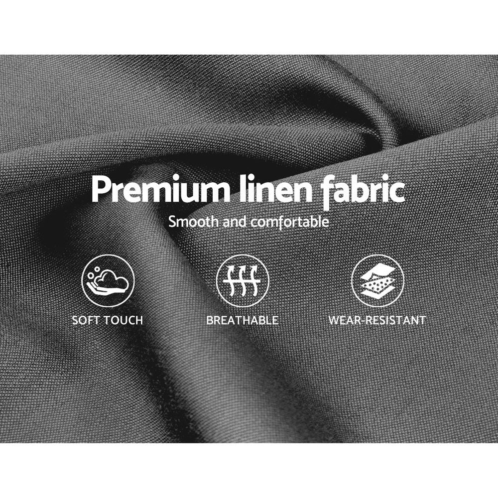 Artiss King Size Bed Frame Base Mattress Fabric Wooden Grey TINO