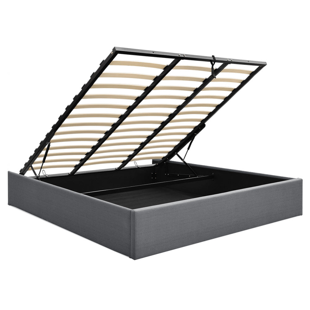 Artiss King Size Gas Lift Bed Frame Base With Storage Platform Fabric