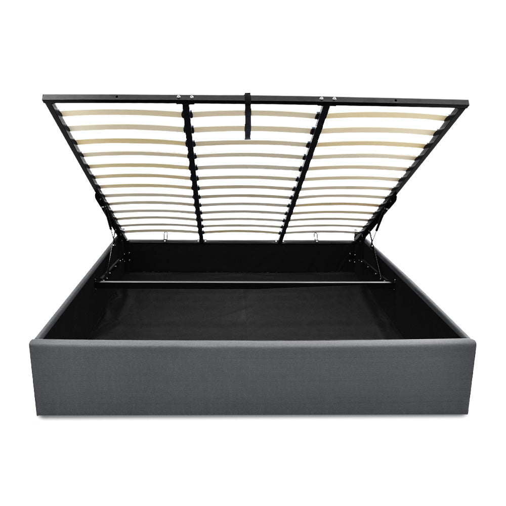 Artiss King Size Gas Lift Bed Frame Base With Storage Platform Fabric