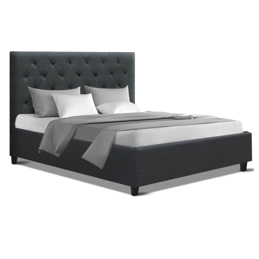Artiss Double Full Size Bed Frame Base Mattress Platform Fabric Wooden Charcoal VAN