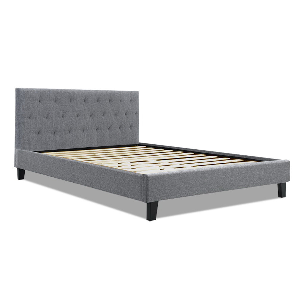Artiss King Size Bed Frame Base Mattress Platform Fabric Wooden Grey VANKE