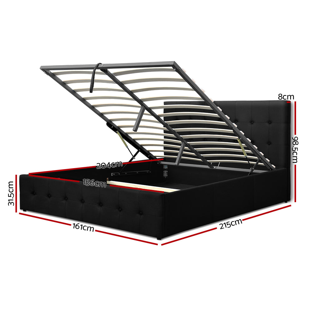 Artiss Gas Lift Queen Bed Frame -Charcoal