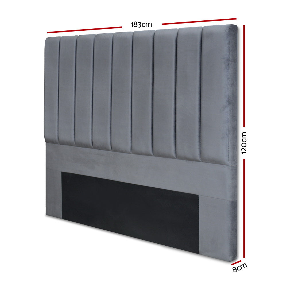 Artiss King Size Fabric Bed Headboard - Grey