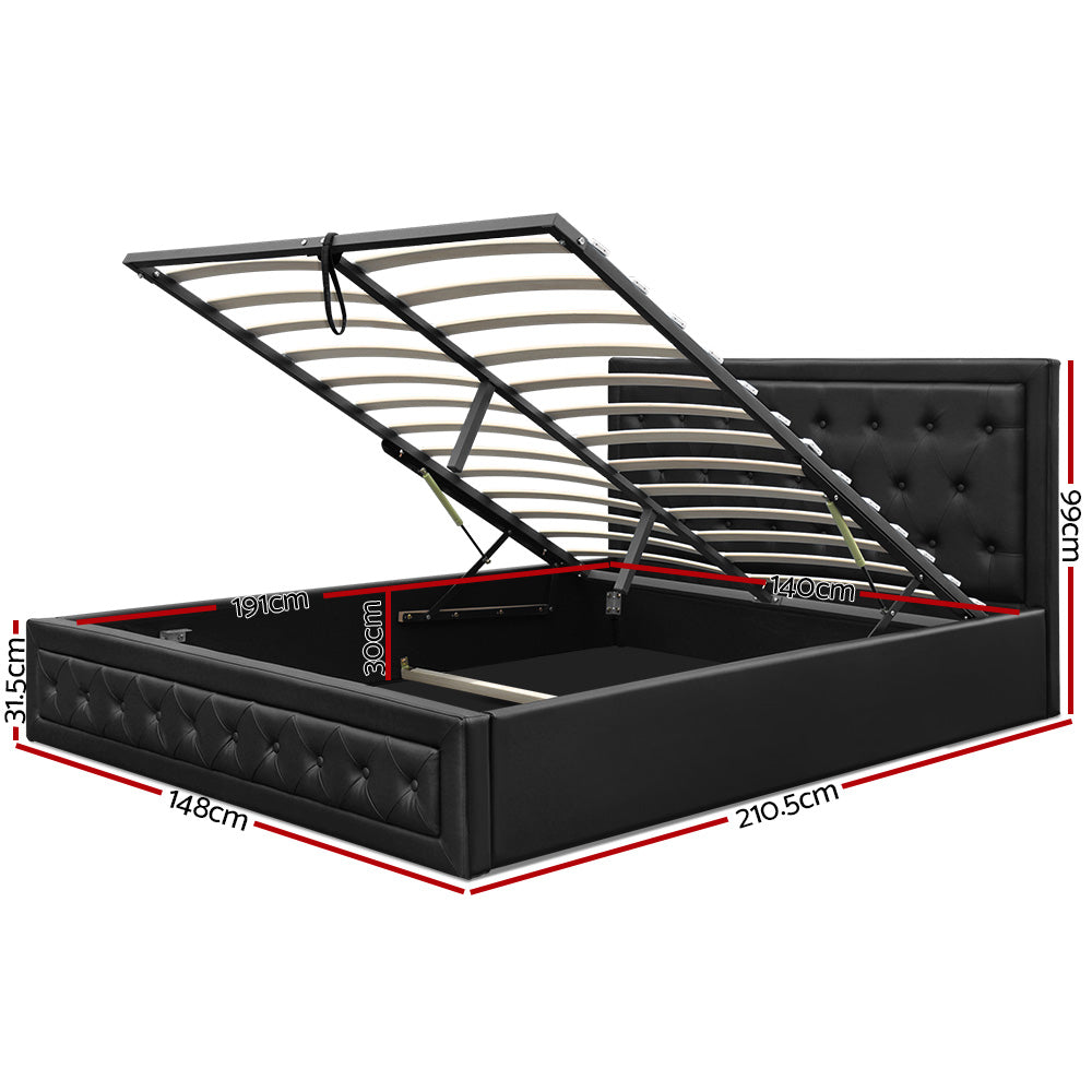 Artiss Tiyo Gas Lift Bed Frame - Double