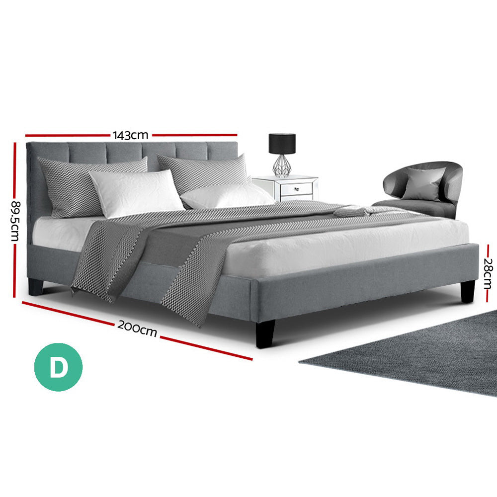 Artiss Anna Bed Frame Fabric - Grey Double