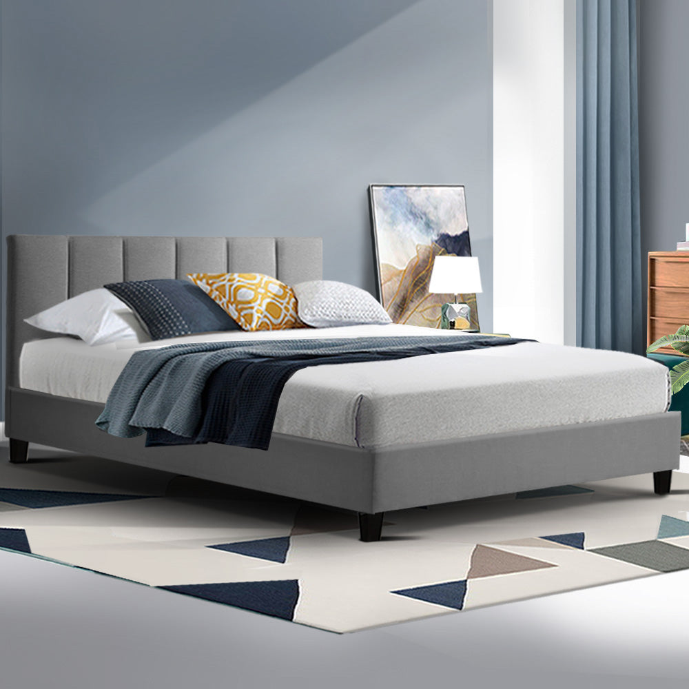 Artiss Anna Bed Frame Fabric - Grey Double