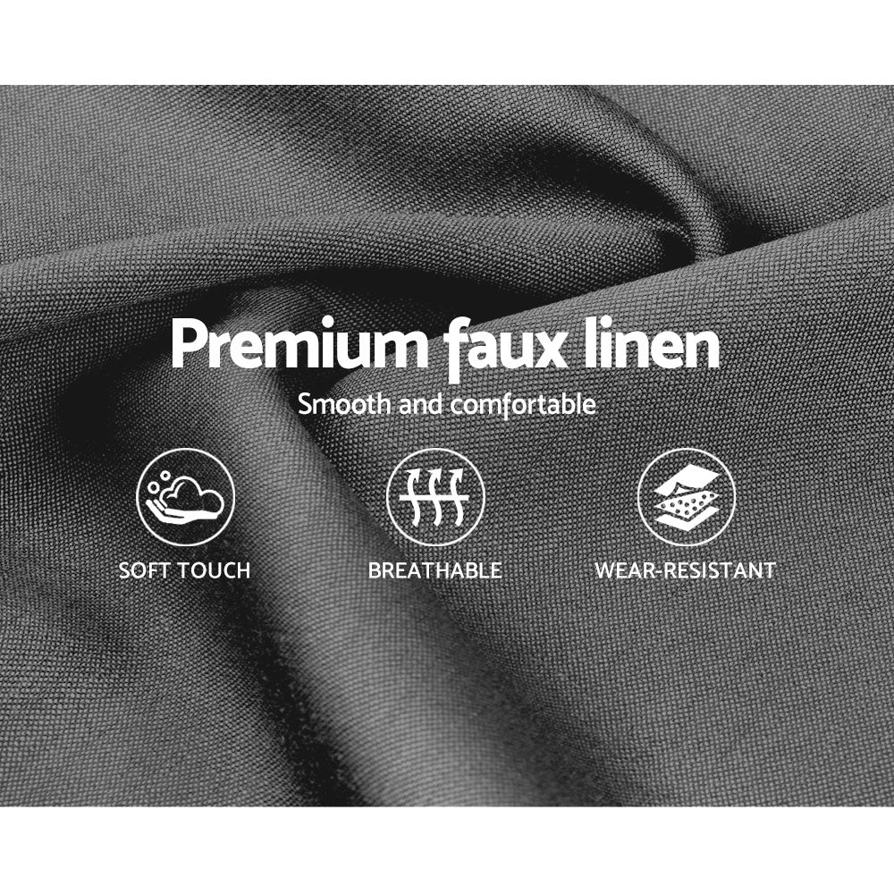 Bed Frame Queen Size Base Mattress Platform Full Size Fabric Wooden Grey NEO