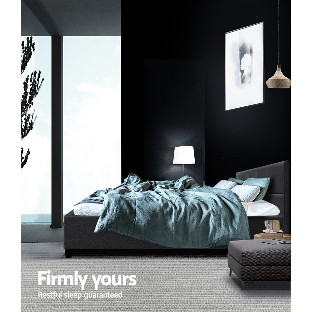 Artiss Tino Bed Frame Double Size Charcoal Fabric