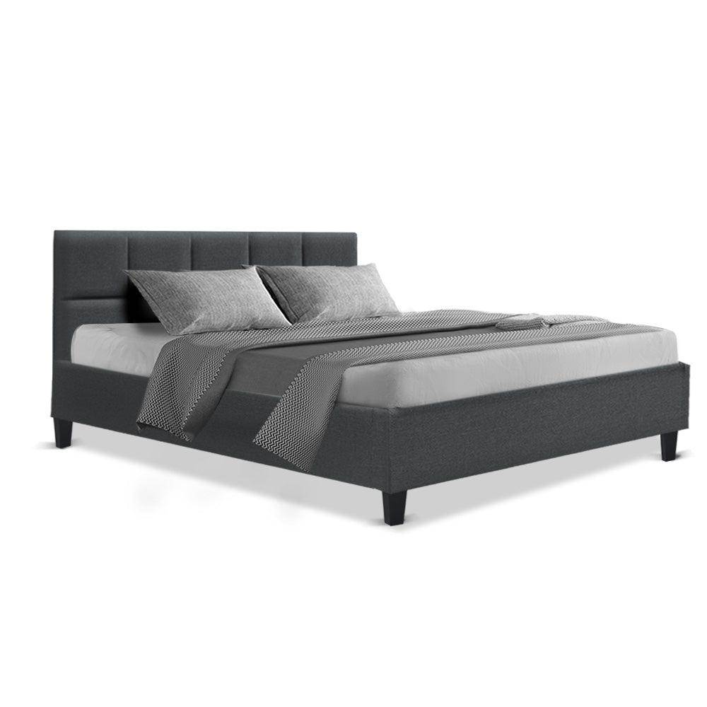 Artiss Tino Bed Frame Queen Size Charcoal Fabric