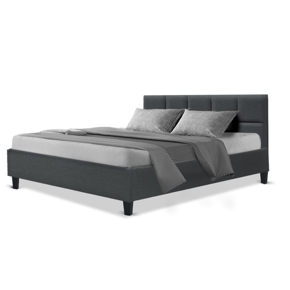 Artiss Tino Bed Frame Queen Size Charcoal Fabric