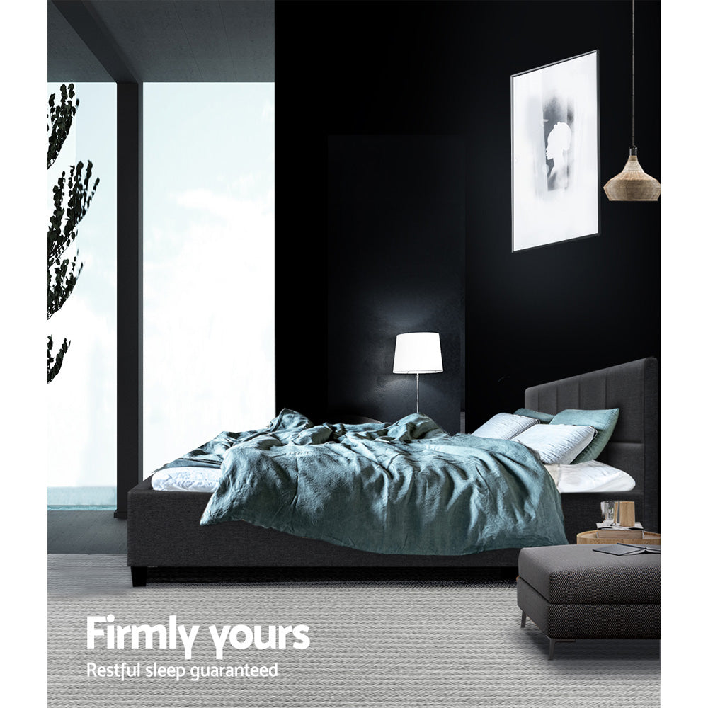 Artiss Tino Bed Frame Queen Size Charcoal Fabric