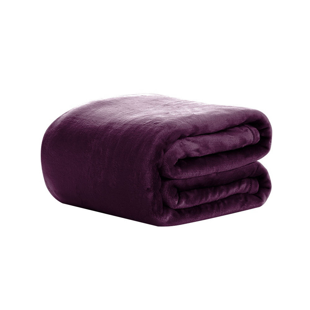 Giselle Bedding Faux Mink Blanket Quilt Duvet Doona Fleece Throw Rug Mauve King