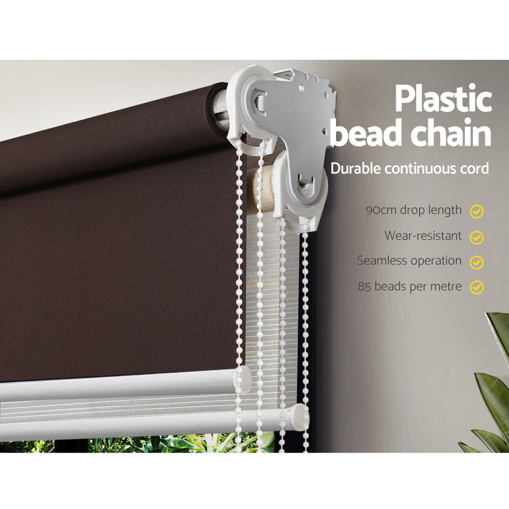 Roller Blinds Blockout Blackout Curtains Window Double Dual Shades 1.8X2.1M CRCO
