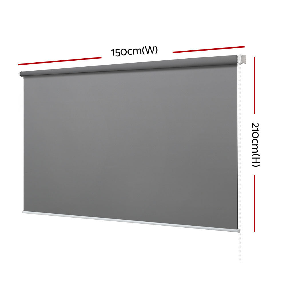 Roller Blinds Blockout Blackout Curtains Window Modern Shades 1.5X2.1M Grey
