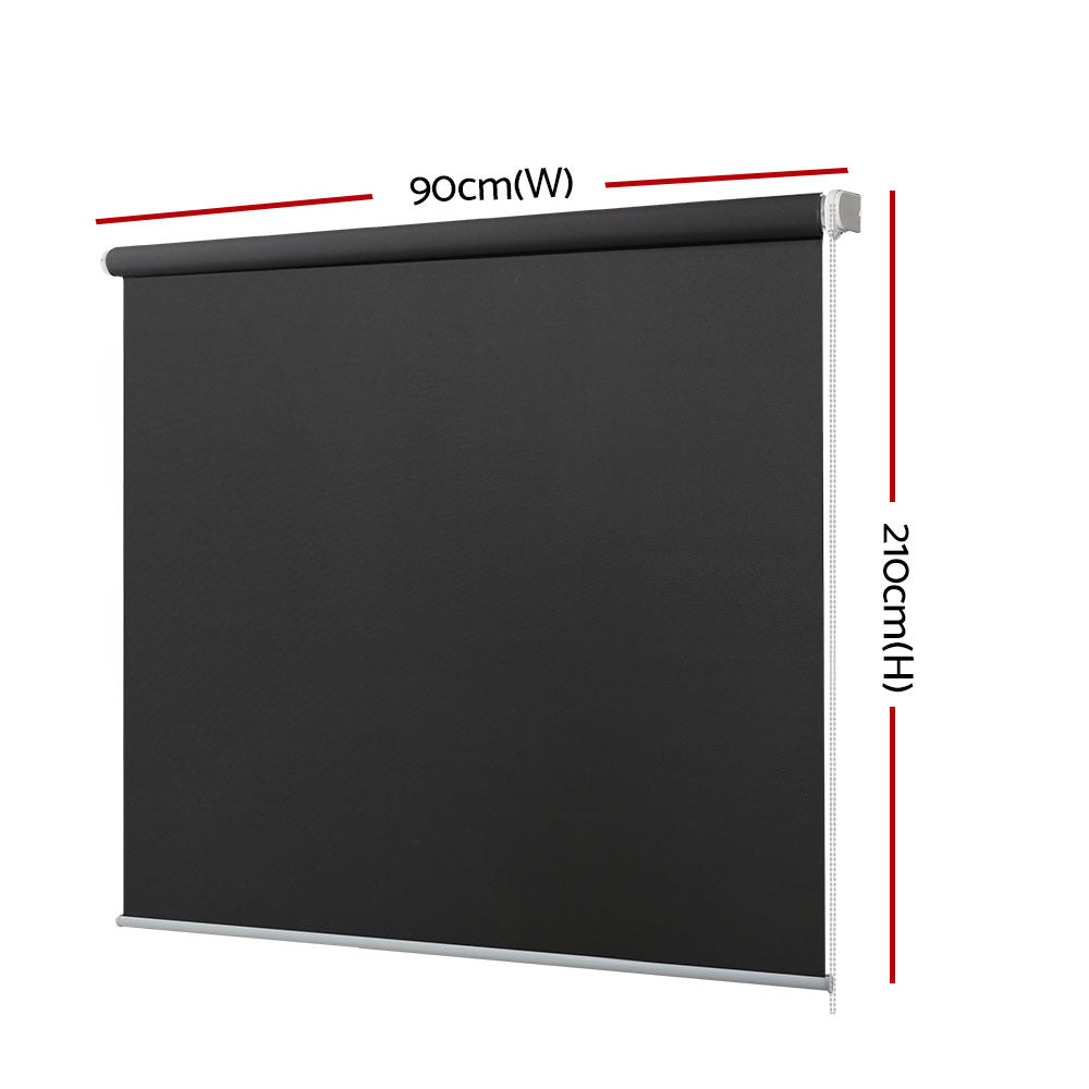 Roller Blinds Blockout Blackout Curtains Window Modern Shades 0.9X2.1M DarkGrey