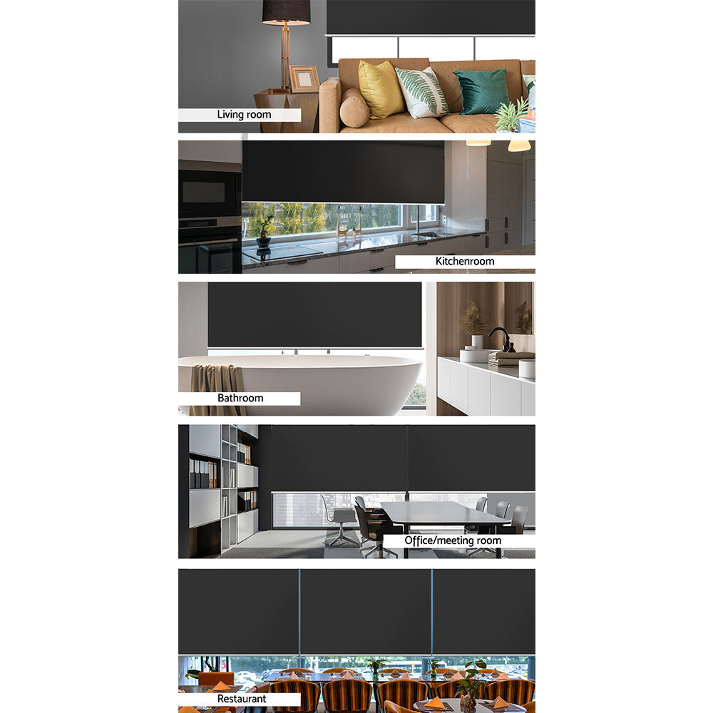 Roller Blinds Blockout Blackout Curtains Window Modern Shades 0.9X2.1M DarkGrey