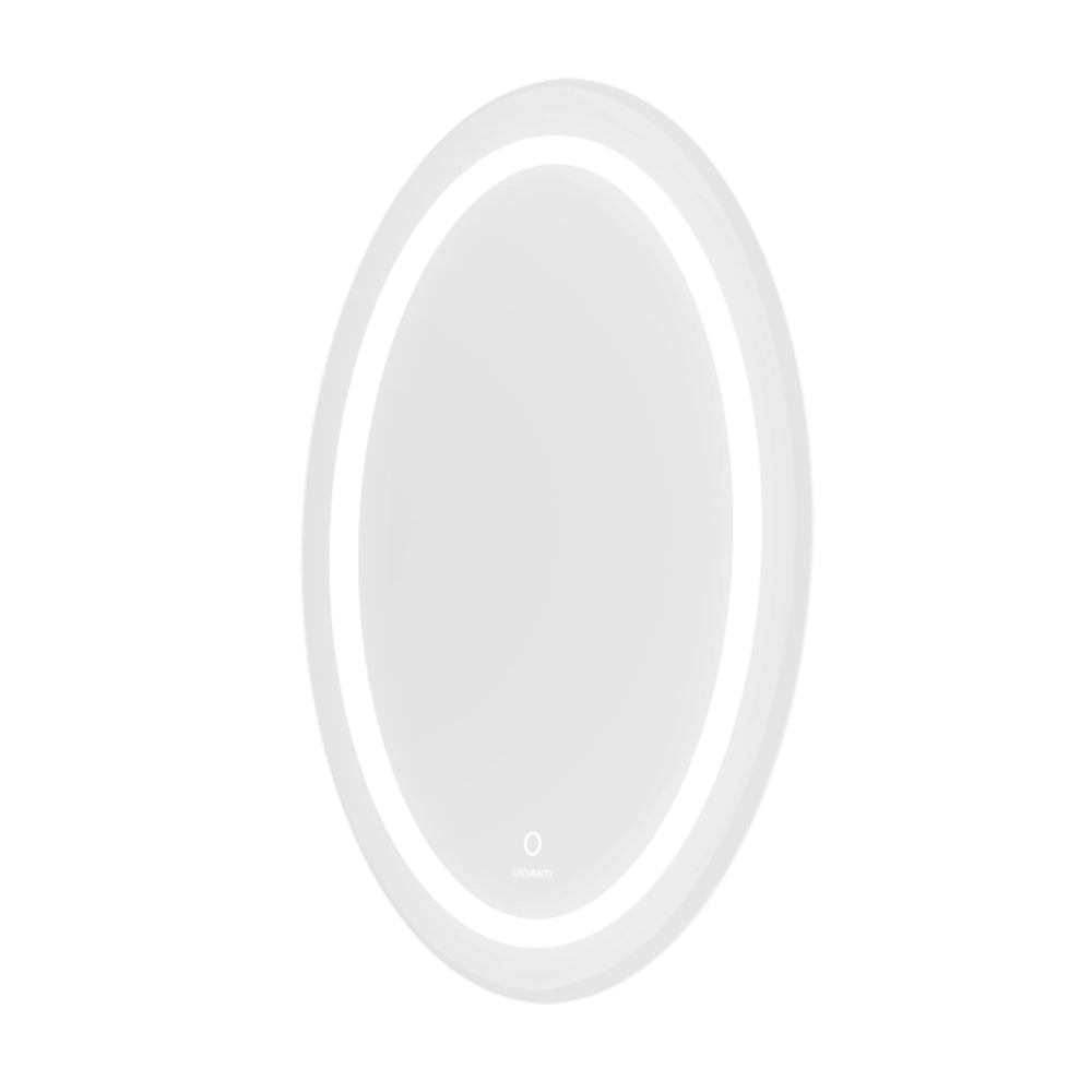 Devanti Round Wall Bathroom Vanity Makeup Mirror LED Illuminated Light Touch Switch 63cm