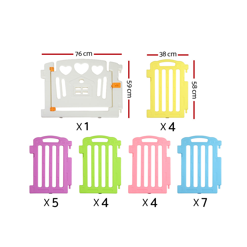 Cuddly Baby 25-Panel Plastic Baby Playpen Interactive Kids Safety Gate