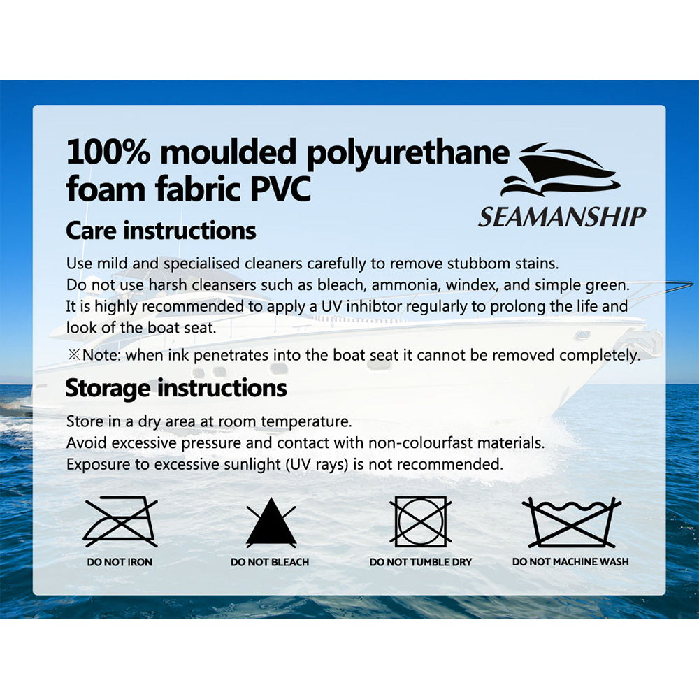 Seamanship 2X Folding Boat Seats Seat Marine Seating Set Swivels All Weather