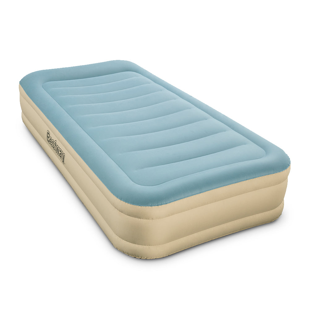 Bestway Single Size Inflatable Air Mattress - Light Blue & Beige