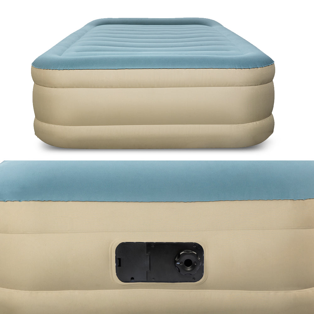 Bestway Single Size Inflatable Air Mattress - Light Blue & Beige