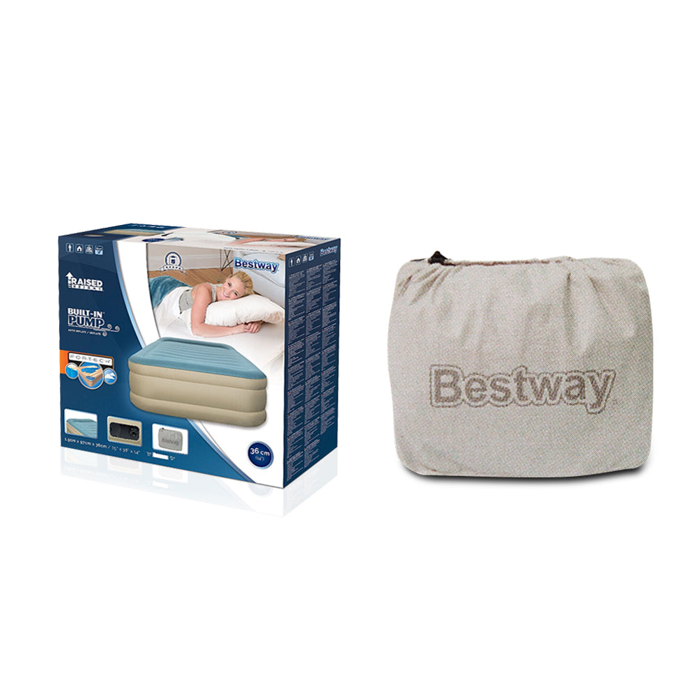 Bestway Single Size Inflatable Air Mattress - Light Blue & Beige