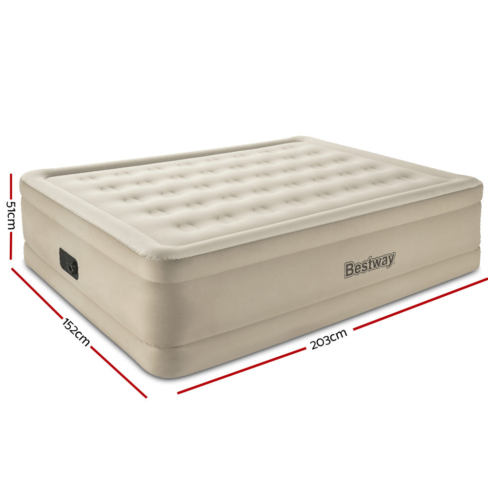 Bestway Inflatable Queen Air Bed Home Blow Up Mattress Built-in Pump