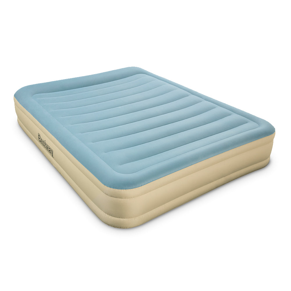 Bestway Queen Size Inflatable Air Mattress - Light Blue & Beige