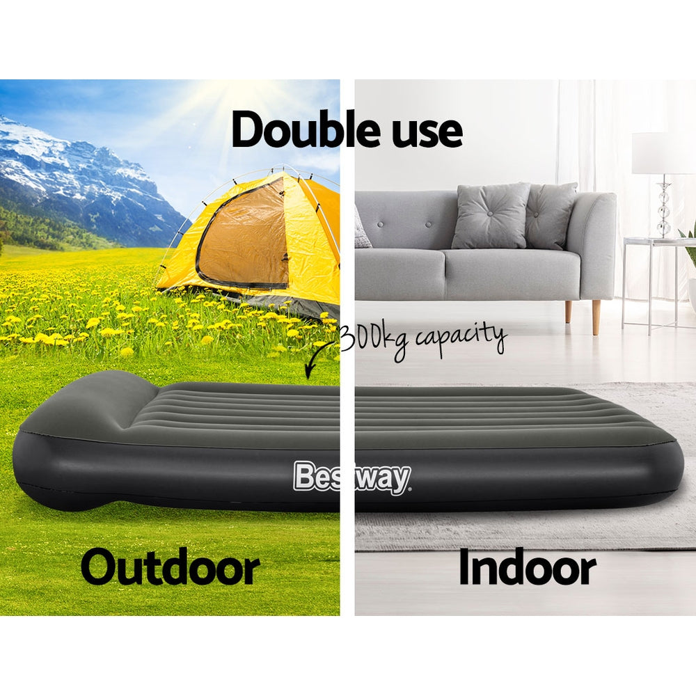 Bestway Air Mattress Double Bed Flocked Inflatable Camping Beds 30CM