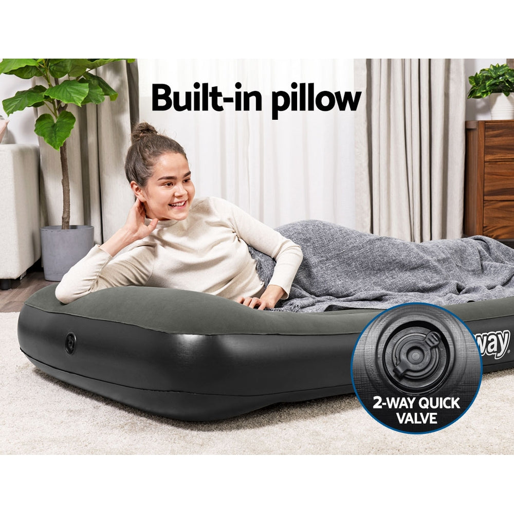 Bestway Air Mattress Single Bed Inflatable Flocked Camping Beds 30CM