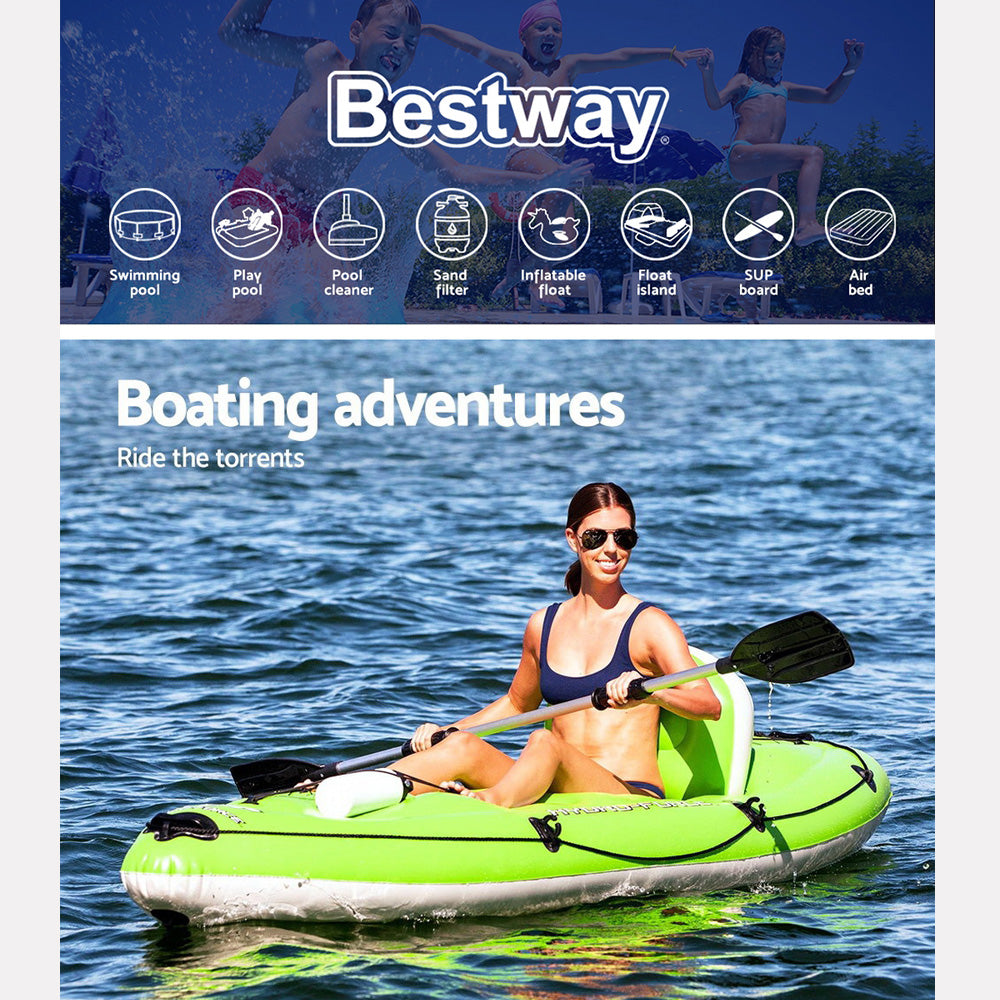 Bestway Kayak Single Seat Inflatable Fishing Coracle Boat 2.7 x 1m