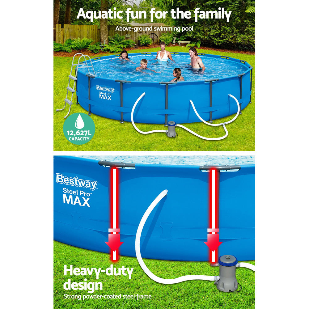 Bestway Above Ground Swimming Pool Steel Pro? Frame Filter Pump 15ft