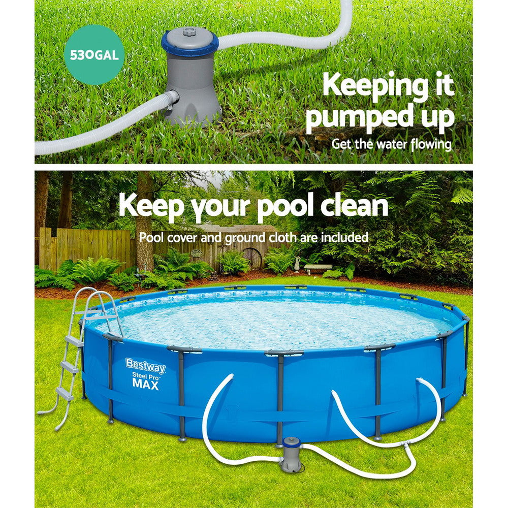 Bestway Above Ground Swimming Pool Steel Pro? Frame Filter Pump 15ft