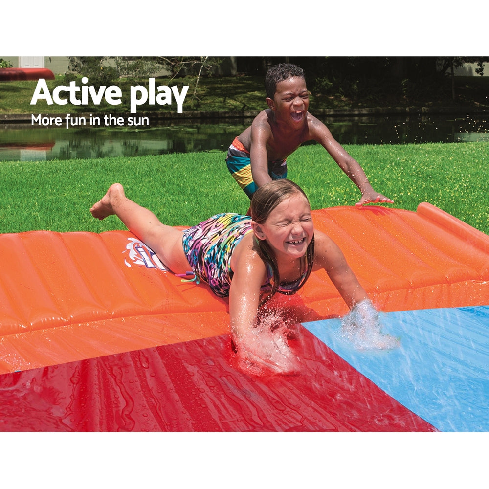 Bestway Inflatable Water Slip And Slide Double 5.49m Kids Splash Toy Outdoor
