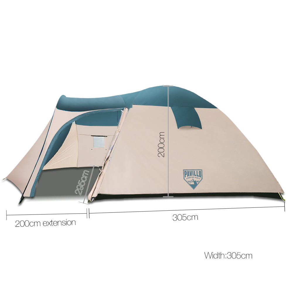 Bestway 8 Person Camping Dome Tent - Green & Cream White