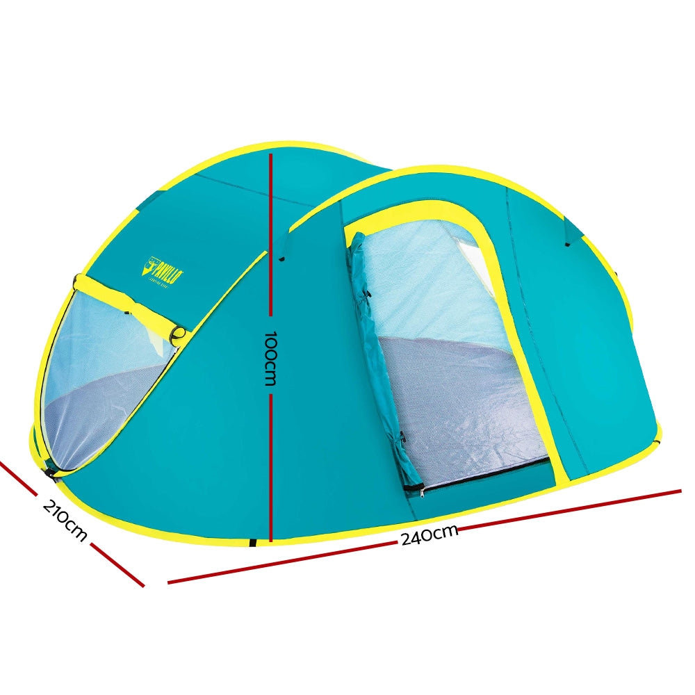 Bestway Family Camping Tent Pop Up 4 Person Canvas Hiking Outdoor Beach Tent