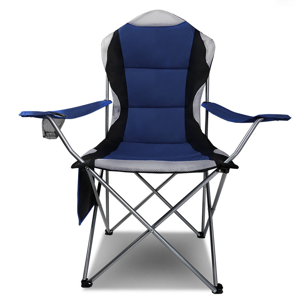 Weisshorn 2X Camping Chairs Folding Arm Chair Portable Outdoor Garden Fishing