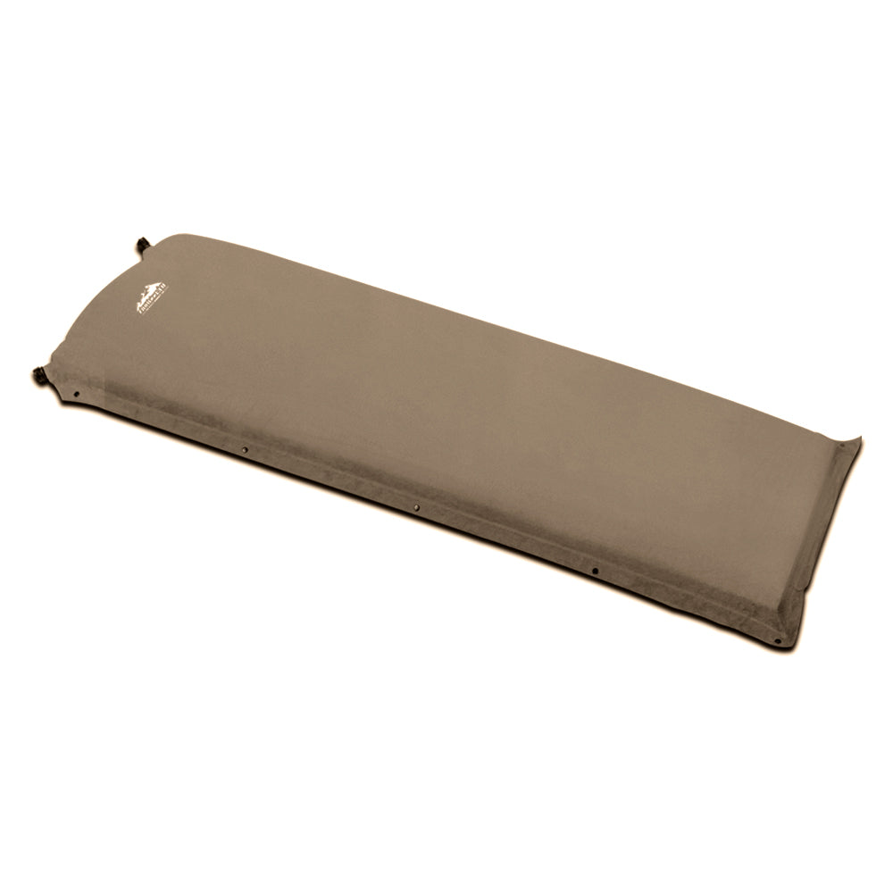 Weisshorn Single Size Self Inflating Matress Mat Joinable 10CM Thick Coffee