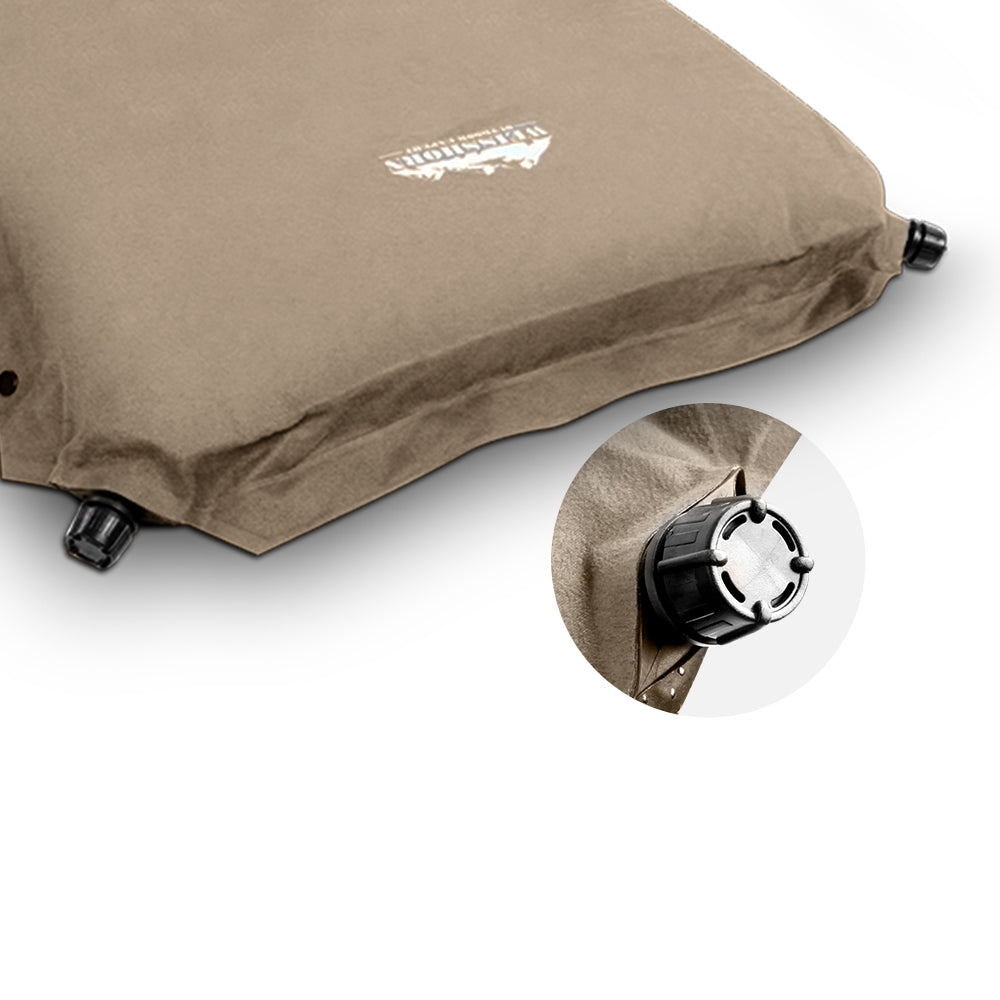 Weisshorn Single Size Self Inflating Matress Mat Joinable 10CM Thick Coffee