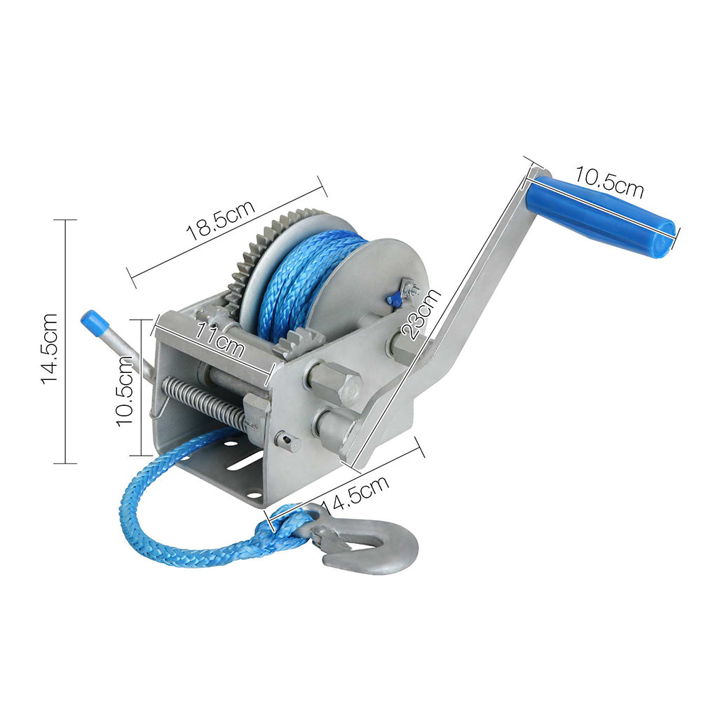 Giantz 3 Speed Hand Winch Synthetic Rope