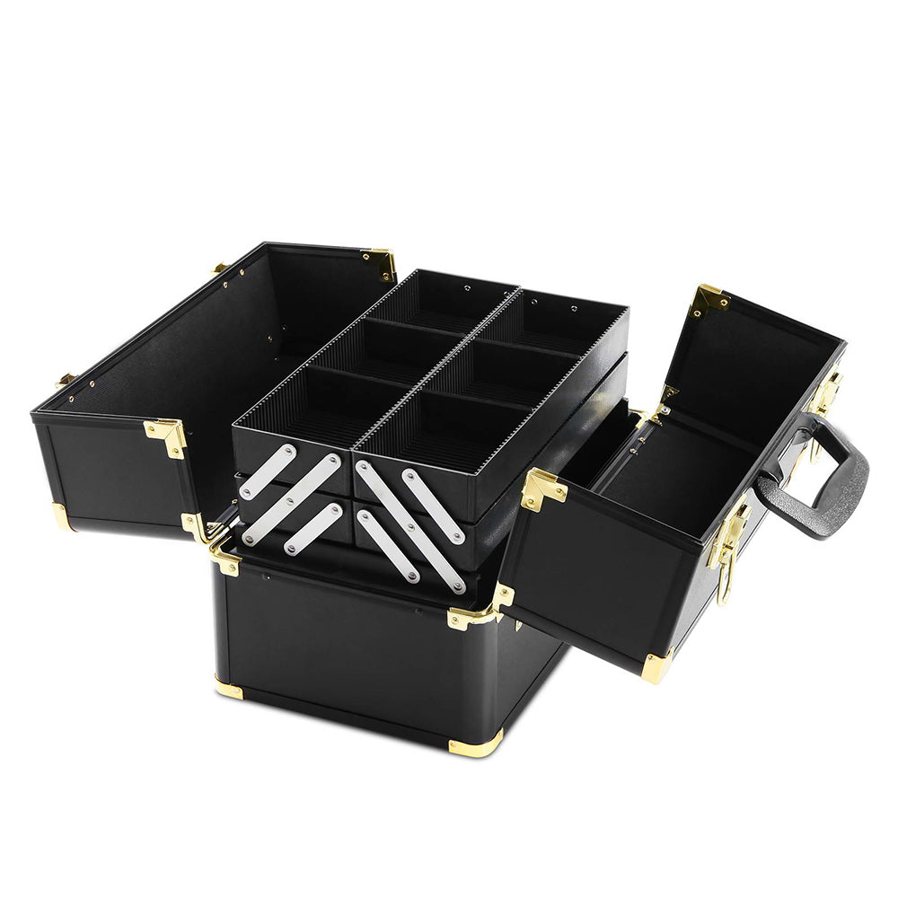 Embellir Portable Cosmetic Beauty Makeup Case - Black & Gold