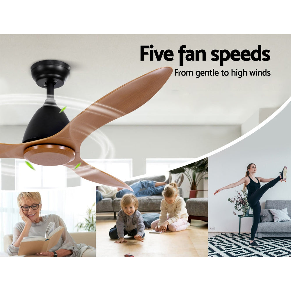48 DC Motor Ceiling Fan with Remote 8H Timer Reverse Mode 5 Speeds Natural