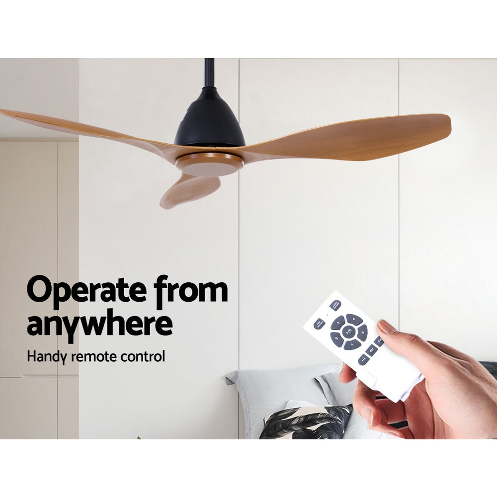 48 DC Motor Ceiling Fan with Remote 8H Timer Reverse Mode 5 Speeds Natural