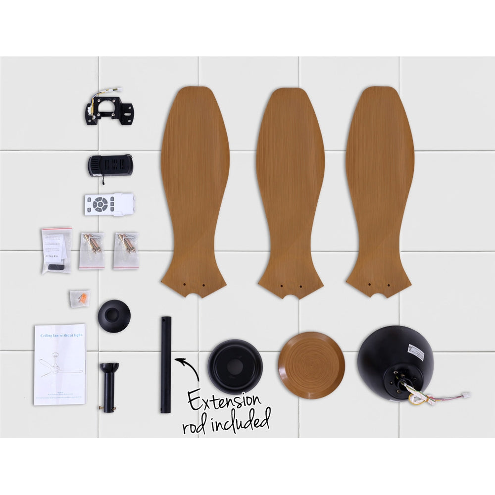 48 DC Motor Ceiling Fan with Remote 8H Timer Reverse Mode 5 Speeds Natural